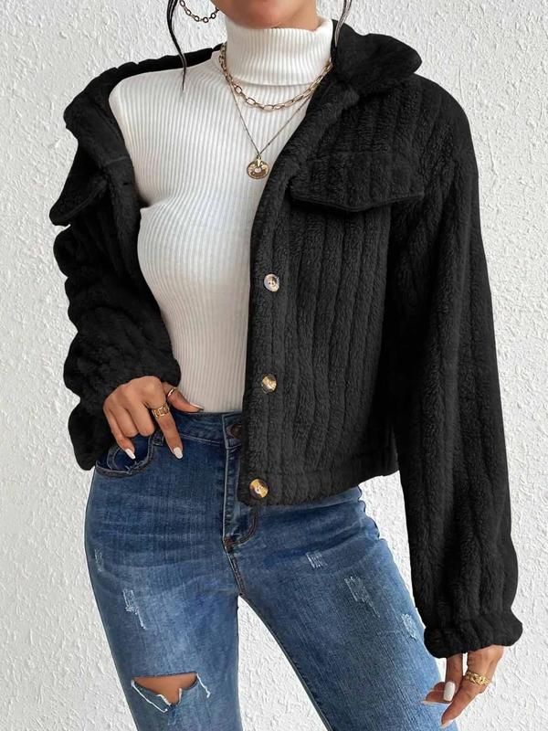 Elara Cropped Teddy Fleece Jacket