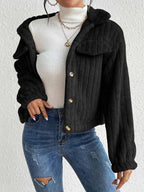 Elara Cropped Teddy Fleece Jacket