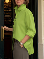 Rachel | Statement Button Stand Collar Blouse