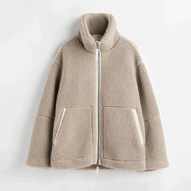Silvana | Oversized High-Neck Teddy Jacket