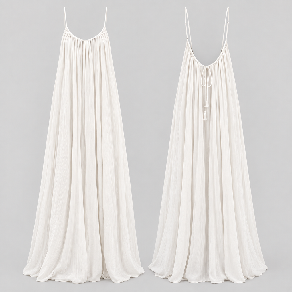 Élise – V-Back Flowing Maxi Dress